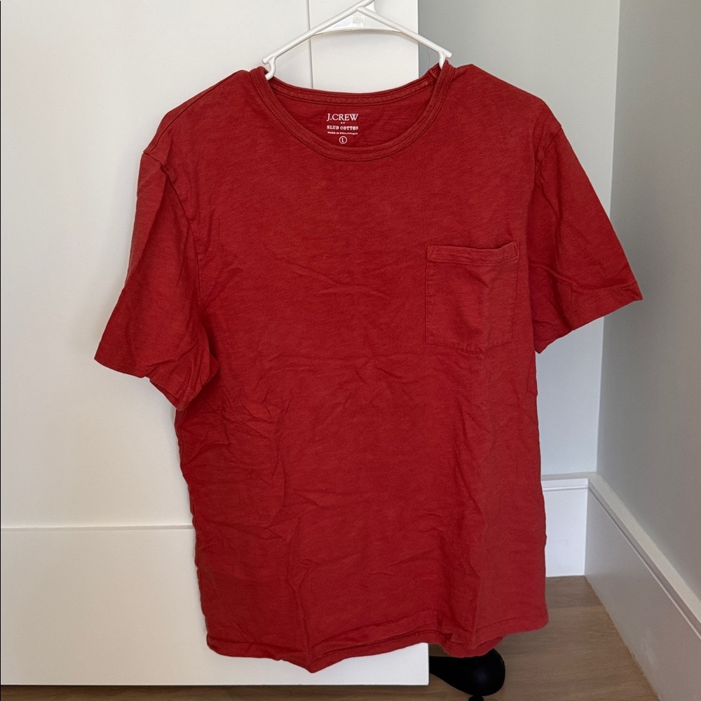 J. Crew Men's Rust Red Cotton Short Sleeve Tee Size Large